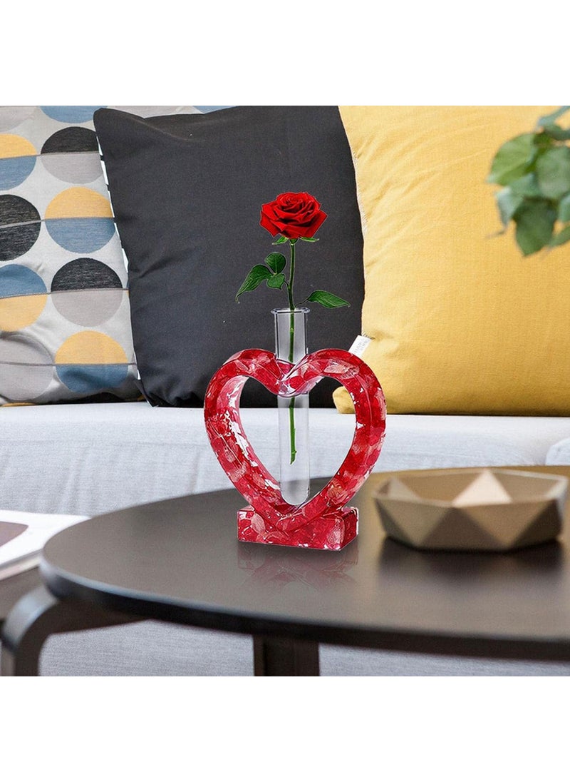 Eminönü Toptancı - Eminönü Wholesaler Epoxy Silicone Mold Decor Heart Rose Holder Valentine's Day Flower Holder Stand Table Ornament - Image 1