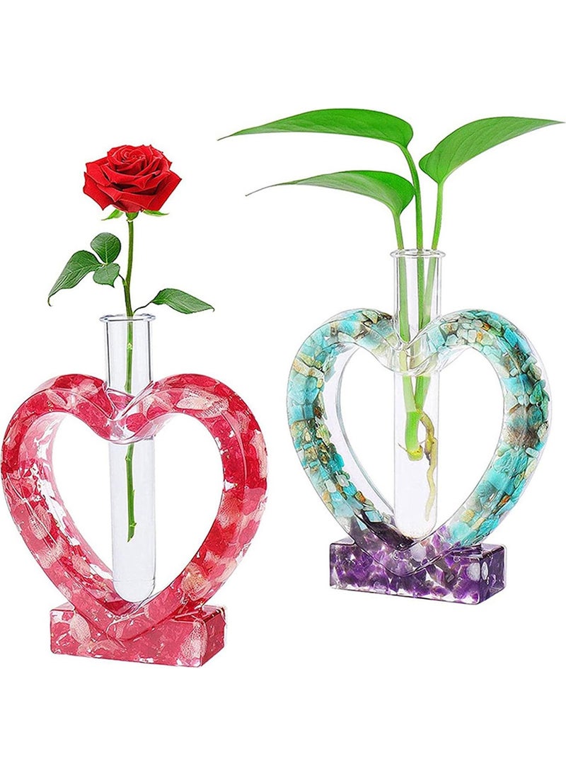 Eminönü Toptancı - Eminönü Wholesaler Epoxy Silicone Mold Decor Heart Rose Holder Valentine's Day Flower Holder Stand Table Ornament - Image 1