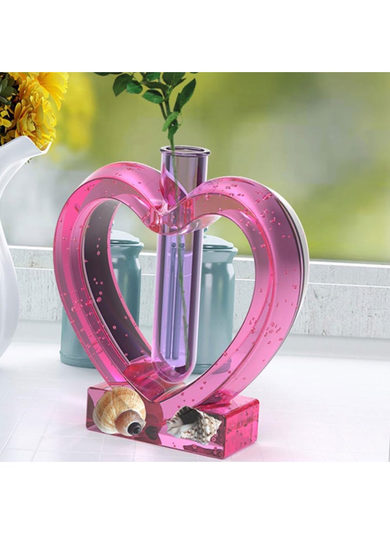 Eminönü Toptancı - Eminönü Wholesaler Epoxy Silicone Mold Decor Heart Rose Holder Valentine's Day Flower Holder Stand Table Ornament - Image 1