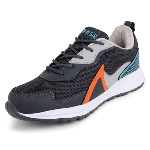 TRASE Kids Boys Sports Shoes | Running, Walking, All Day Casual Wear with Lace-Up Design (Grey, 13C UK) - Image 1