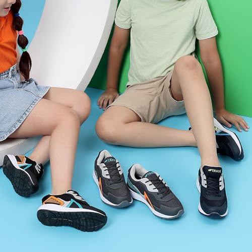 TRASE Kids Boys Sports Shoes | Running, Walking, All Day Casual Wear with Lace-Up Design (Grey, 13C UK) - Image 4