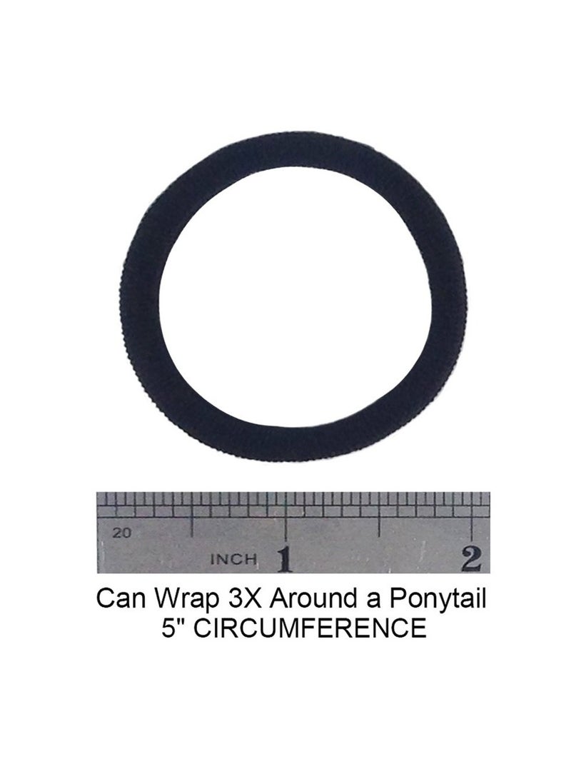 حلقات شد الشعر السميكة 100 قطعة، من القطن السلس، بدون درزات، مثالية لتثبيت الكعكة والرباطات الرأسية، ملحقات للشعر تحميه من التجعد والتلف (اللون: أسود) - Image 5