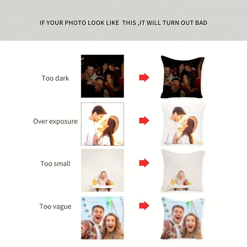Personalized Photo Pillowcase 18x18 Inch Custom Gift For Couples Home Decor - Image 3