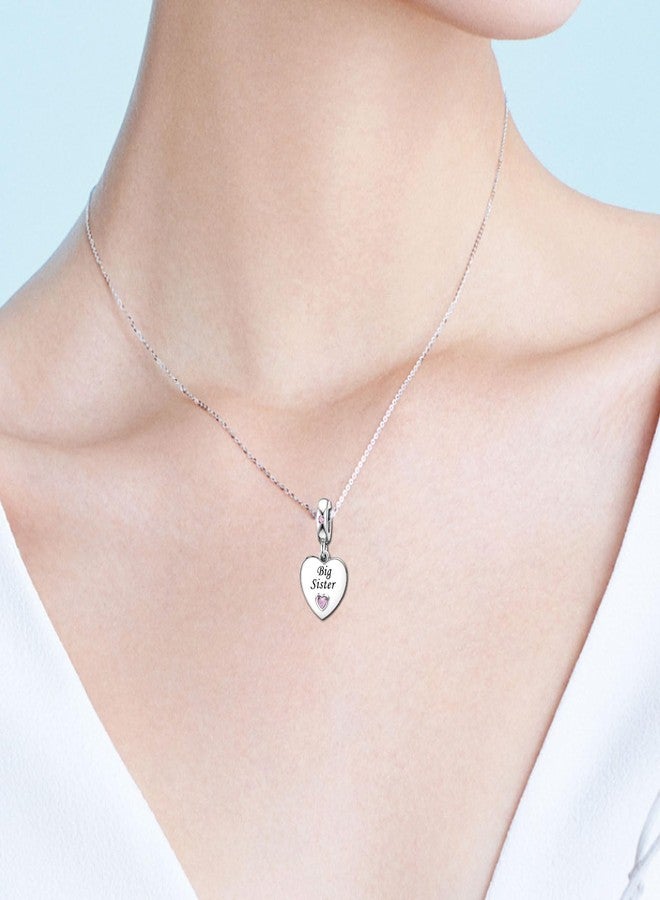 كون بيد خرزة متدلية على شكل قلب وردي من كونبيد، بتصميم "الأخت الكبرى"، مناسبة لأعياد الميلاد والعائلة، ومتوافقة مع أساور باندورا للنساء. - Image 4