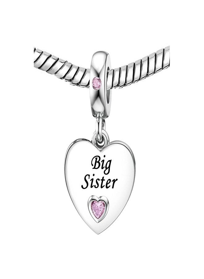 كون بيد خرزة متدلية على شكل قلب وردي من كونبيد، بتصميم "الأخت الكبرى"، مناسبة لأعياد الميلاد والعائلة، ومتوافقة مع أساور باندورا للنساء. - Image 2