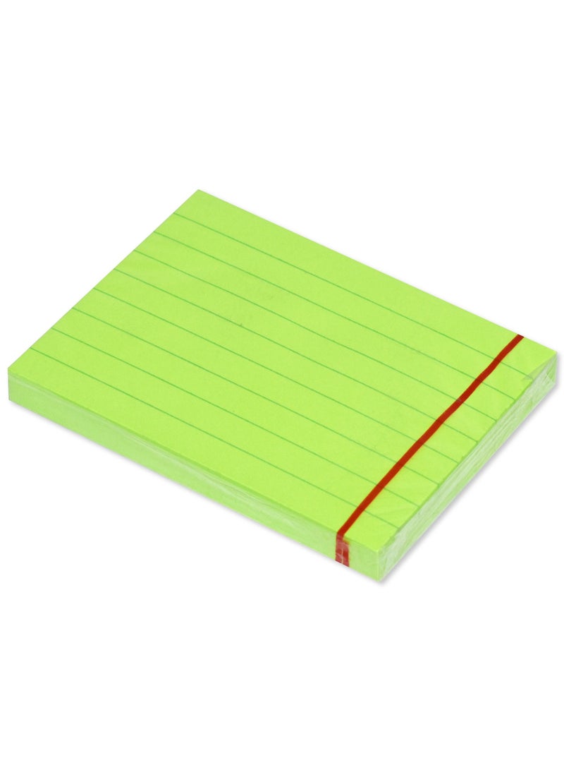 FIS Sticky Note Pad, 3X4 inches, Pack of 12, Ruled Neon Green -FSPO3X4RNGR - Image 3