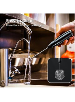 Joyelink Milk Frother Handheld, Kitchen Powerful Electric Foam Maker with Stand, Battery Powered Foamer Blender Drink Mixer for Coffee Latte Cappuccino Hot Chocolate Matcha Egg（Silver）  - Image 4