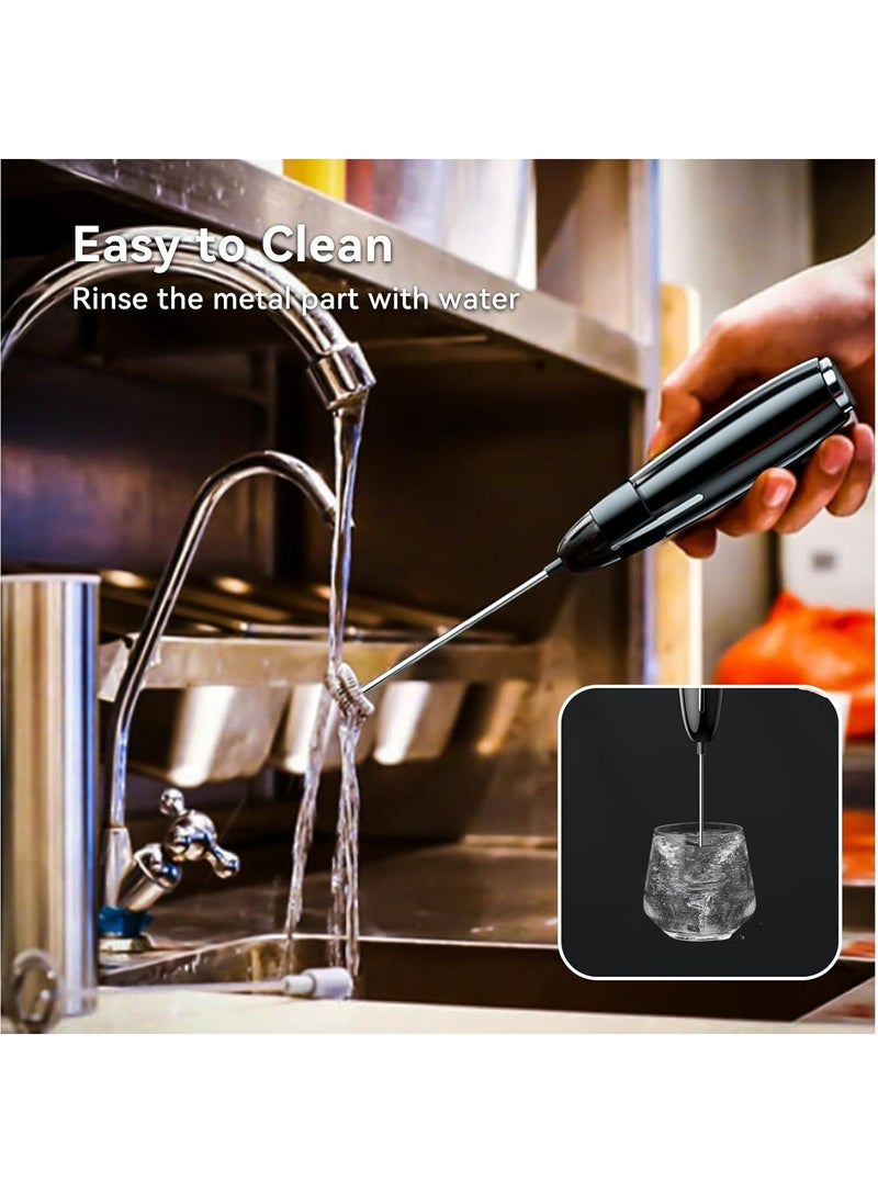 Joyelink Milk Frother Handheld, Kitchen Powerful Electric Foam Maker with Stand, Battery Powered Foamer Blender Drink Mixer for Coffee Latte Cappuccino Hot Chocolate Matcha Egg（Silver）  - Image 4