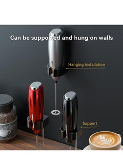 Joyelink Milk Frother Handheld, Kitchen Powerful Electric Foam Maker with Stand, Battery Powered Foamer Blender Drink Mixer for Coffee Latte Cappuccino Hot Chocolate Matcha Egg（Silver）  - Image 5