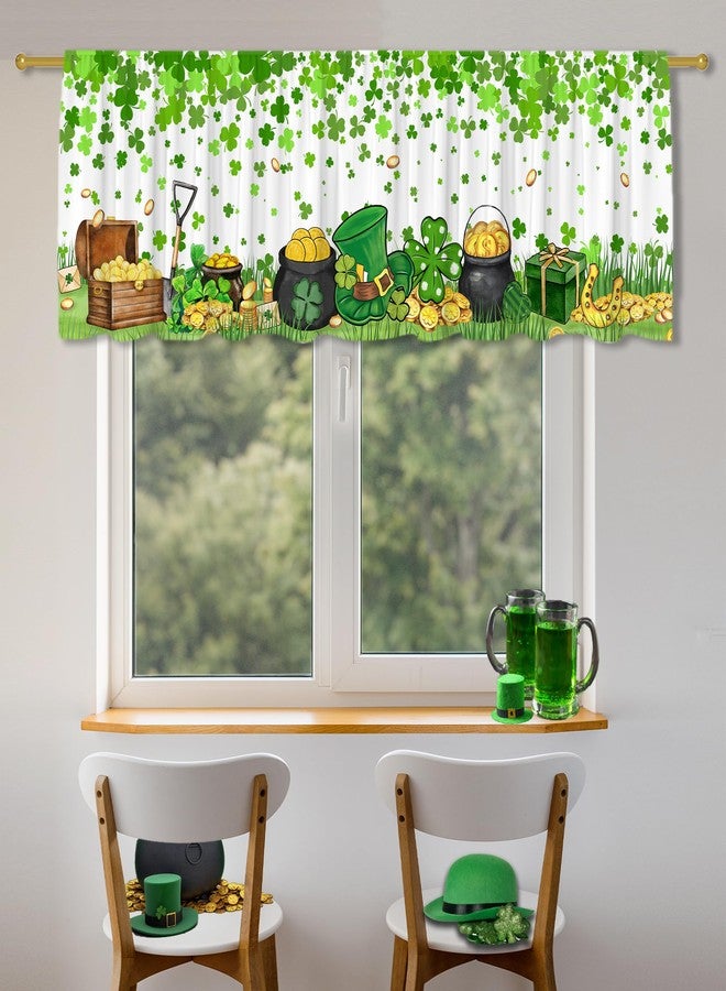 FUTBU St Patricks Day Valance Curtain for Kitchen-St Patricks Day Decorations Shamrock Window Valance for Living Room Bedroom-Green St Patricks Valance 18" X 54" Decor Window Treatment Rod Pocket Valances - Image 5