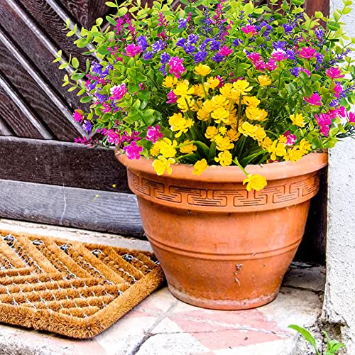 KLEMOO 12 Bundles Outdoor Artificial Fake Flowers UV Resistant No Fade Boxwood Faux Plastic Shrubs Plants for Garden Patio Porch Window Box Home Wedding Farmhouse Hanging Décor - Image 3