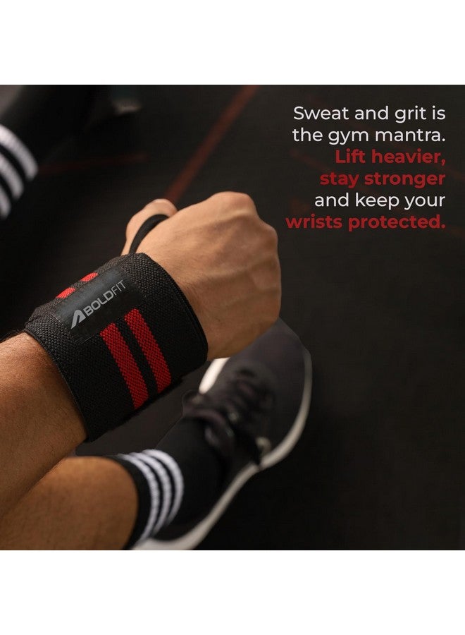 Boldfit Cotton Wrist Band for Men & Women, Wrist Supporter for Gym Wrist Wrap/Straps Gym Accessories for Men for Hand Grip & Wrist Support While Workout (Red - Black) - Image 5
