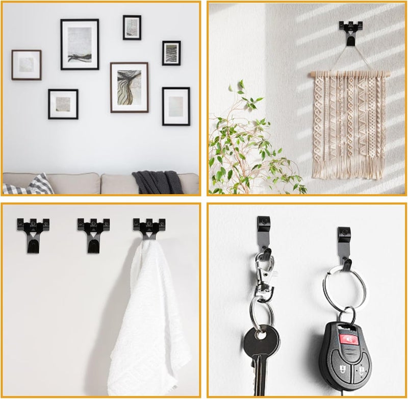 KURUI Picture Hangers, 385Pcs Picture Hanging Kit with Heavy Duty Picture Hanging Hooks, Sawtooth, Hardware Nails and Picture Hanging Tool, Wall Hangers for Frame, Painting, Art, Photo (Black) - Image 5