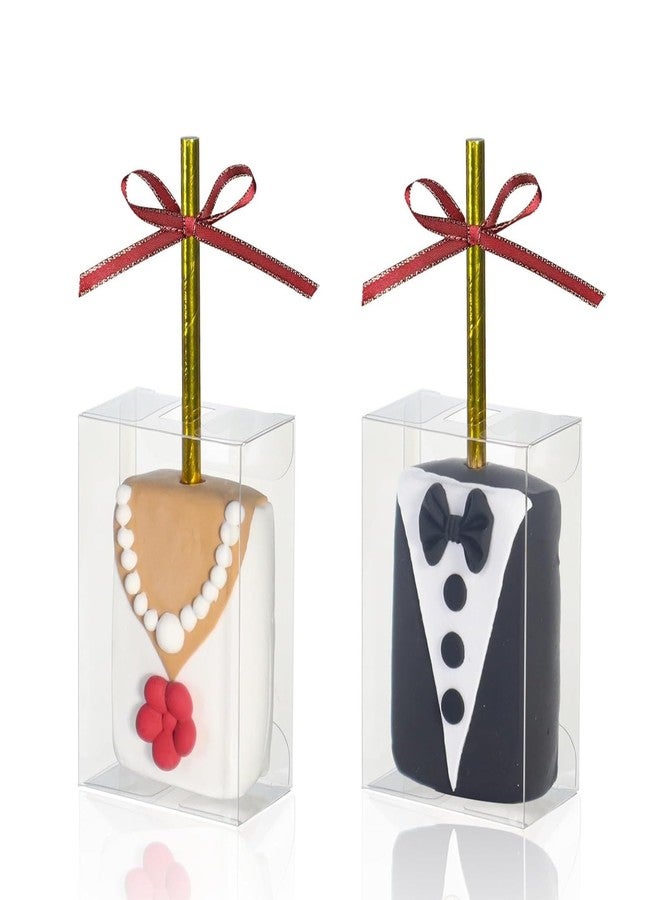 RomanticBaking 37 PCS 3.5"x 2.4"x 1.38"Clear Rice Krispie Treat Boxes with Hole for Cakesickle, Small Macaron, Candy,& Treat Boxes Party Favors - Image 1