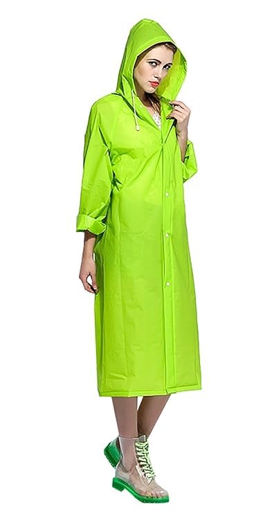 Krystle Waterproof Rain Coat Hooded Universal Outdoor Water Resistant Rainwear Suit for Men Women Boys & Girls (Pack of 1) (Universal, Green) - Image 1