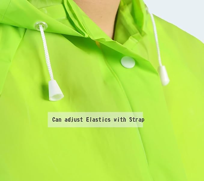 Krystle Waterproof Rain Coat Hooded Universal Outdoor Water Resistant Rainwear Suit for Men Women Boys & Girls (Pack of 1) (Universal, Green) - Image 5