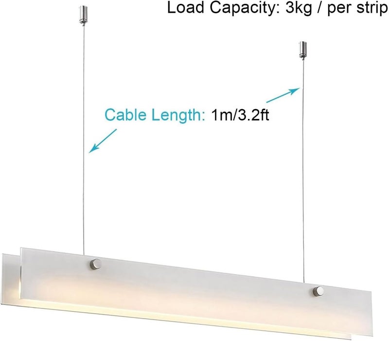 OTTFF 16 Pack 3.2 ft Light Hanging Wire Kit, Ceiling Suspension Cables with Adjustable Grippers for Hexagon Garage Lights, LED Panels, Aquarium Lights - Image 3