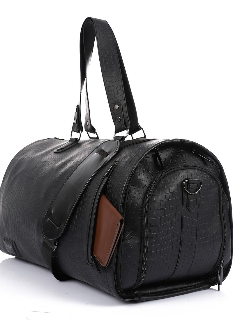 Crossland CROSSLAND Multifunctional Convertible Garment Duffel Bag Suit Storage Bag With Shoe Pouch Large Capacity Carry On Luggage For Travel -Black  - Image 2