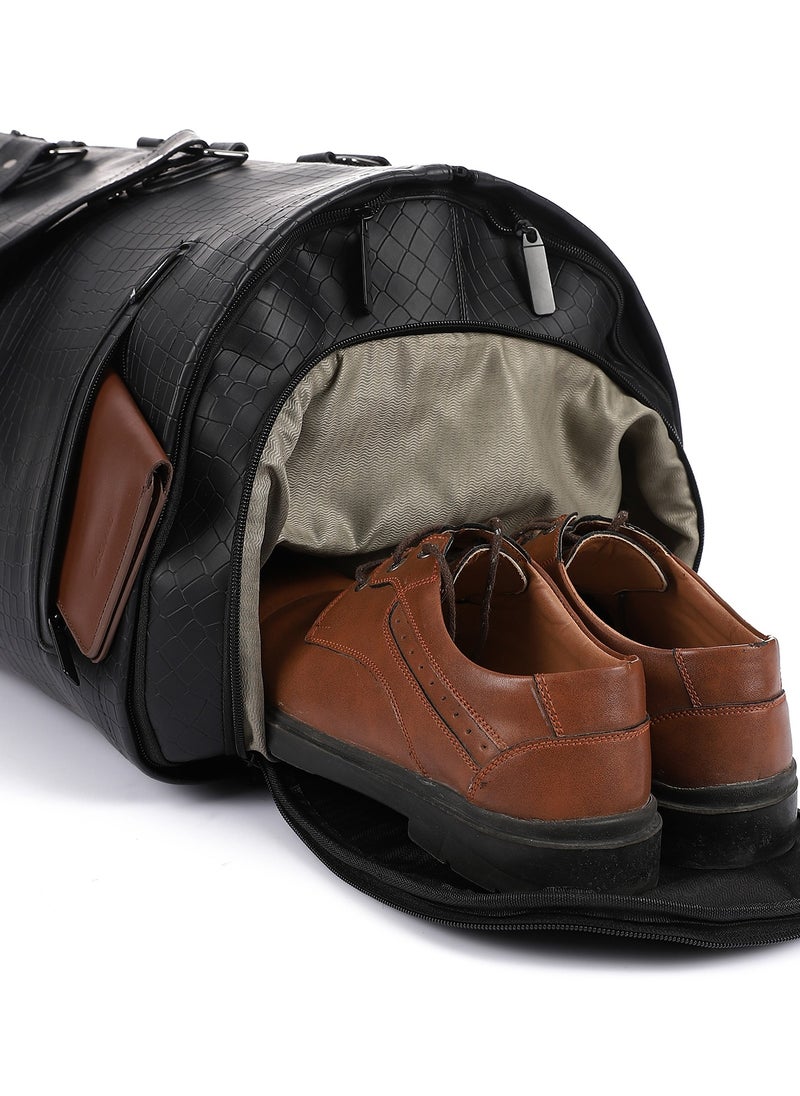 Crossland CROSSLAND Multifunctional Convertible Garment Duffel Bag Suit Storage Bag With Shoe Pouch Large Capacity Carry On Luggage For Travel -Black  - Image 3