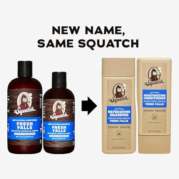 Dr. Squatch مجموعة شامبو وبلسم د. سكاتش الطبيعي للرجال - شعر صحي وممتلئ - شامبو وبلسم فريش فولز الطبيعي للرجال (11 أونصة سائلة، عبوتين)  - Image 2