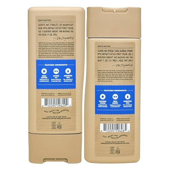 Dr. Squatch مجموعة شامبو وبلسم د. سكاتش الطبيعي للرجال - شعر صحي وممتلئ - شامبو وبلسم فريش فولز الطبيعي للرجال (11 أونصة سائلة، عبوتين)  - Image 3