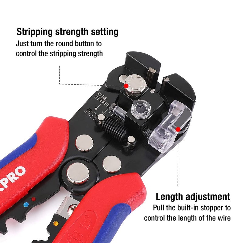 WORKPRO Wire Stripper Set, 8-Inch Multi-Tool Stripper and 8-Inch Self-Adjusting Wire Stripper Set for Stripping, Cutting and Crimping - Image 5