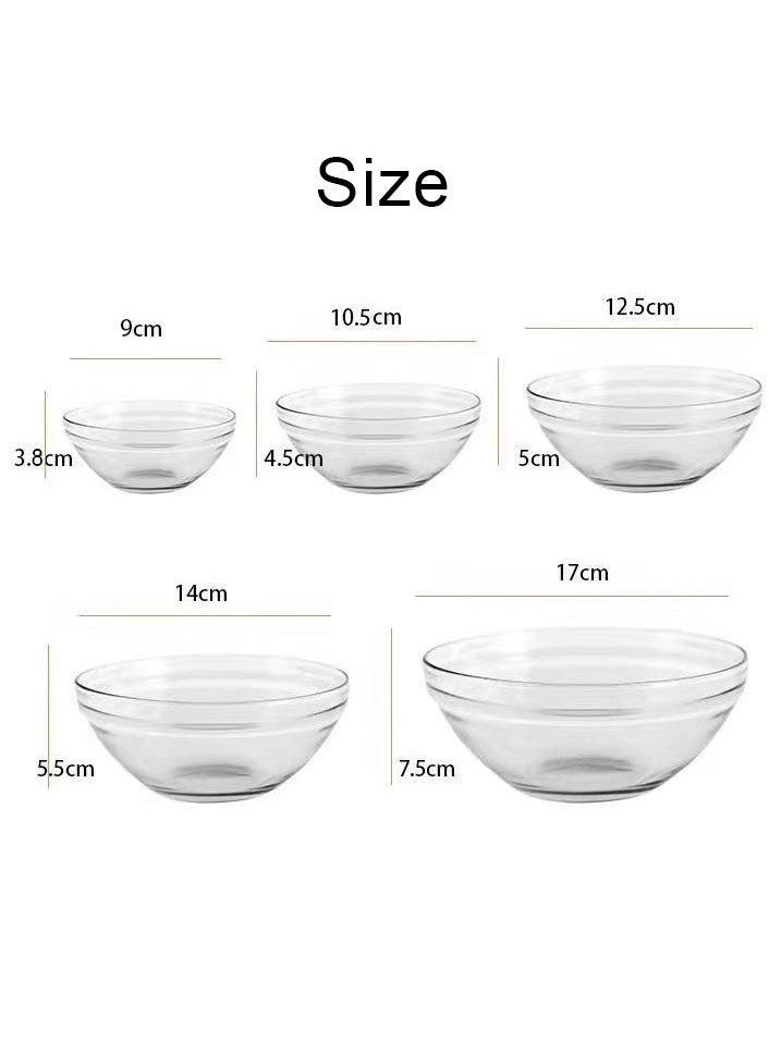 MileMelo - Superior Glass Mixing Bowls with Lids - 5-Piece Mixing Bowl Set with BPA-Free lids, Space-Saving Nesting Bowls - Easy Grip & Stable Design for Meal Prep & Food Storage -Glass bowl For Cooking, Baking - Image 1