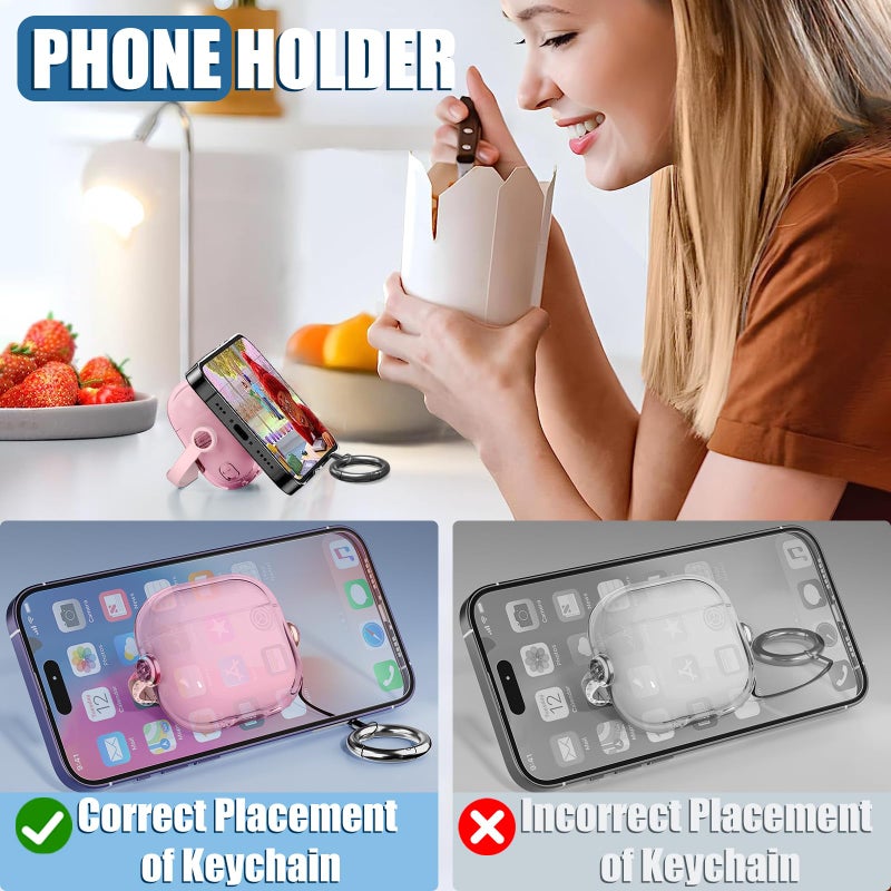 Wowwat Safety Lock for Airpods 4 Case,TPU Clear Cases for Apple Air pods 4 Case with Cleaner Kit,Drop Protection Airpod 4 Cases Cover for Men for Women with Lock and Keychain,Clear Pink - Image 3