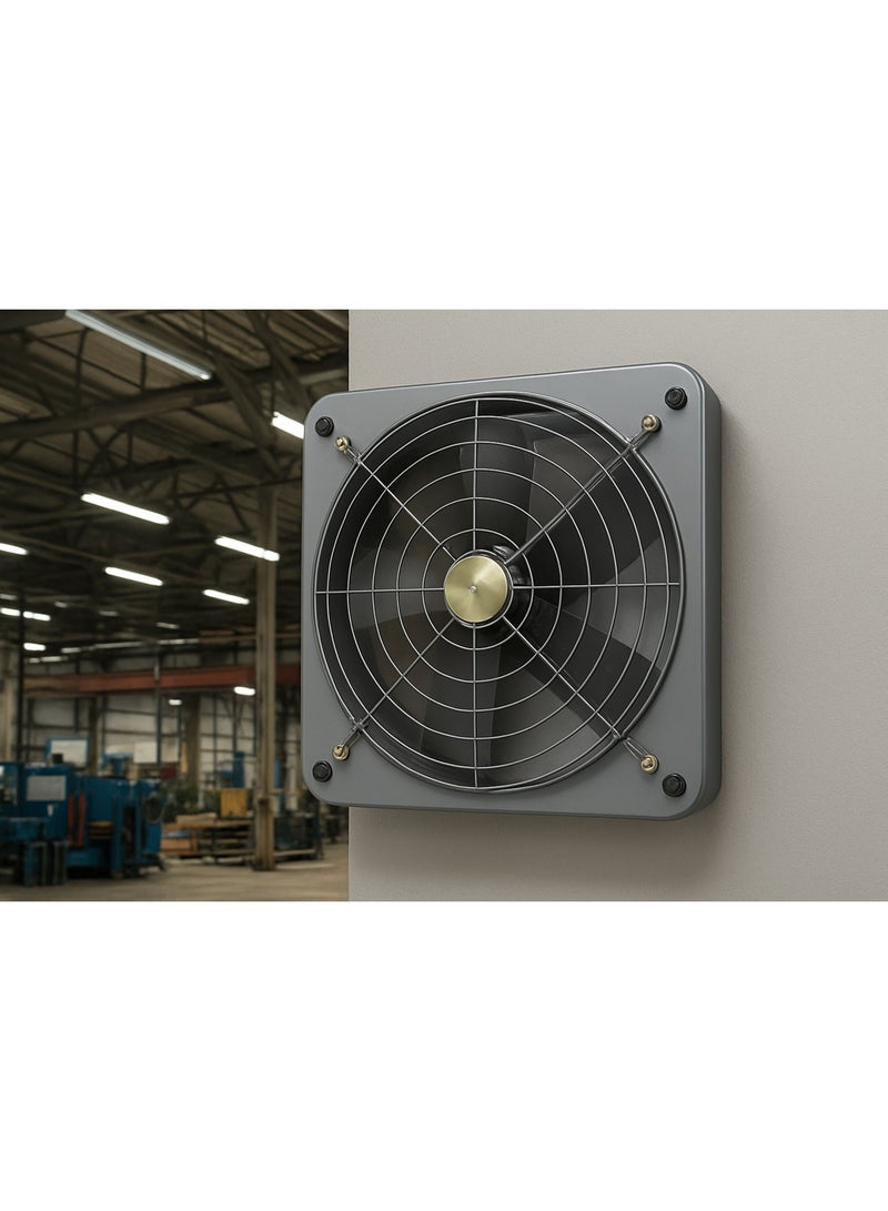 BURAQ High-Performance Industrial Wall-Mounted Exhaust Fan 10" – Heavy-Duty Metal Frame, Single-Phase Motor, High Airflow for Workshops, Factories & Warehouses - Image 2