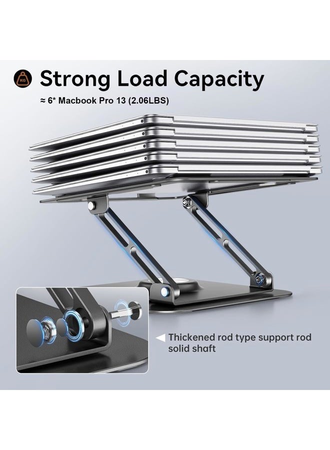 JOYEKY Laptop Stand for Desk, Adjustable Computer Stand with 360° Rotating Base, Ergonomic Laptop Riser for Collaborative Work, Foldable & Portable Laptop Stand, fits for All 10-16" Laptops - Image 5