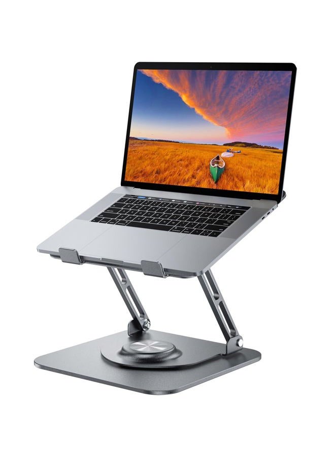 JOYEKY Laptop Stand for Desk, Adjustable Computer Stand with 360° Rotating Base, Ergonomic Laptop Riser for Collaborative Work, Foldable & Portable Laptop Stand, fits for All 10-16" Laptops - Image 1