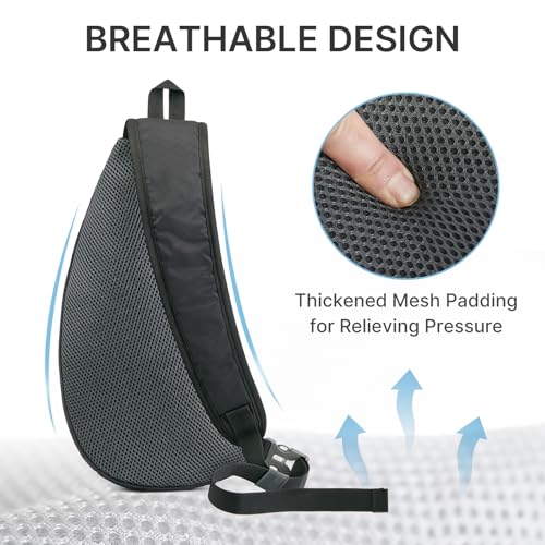 G4Free G4Free Sling Bag, Casual Cross Body Bag Outdoor Shoulder Backpack Chest Pack with One Adjustable Strap for Men Cycling Hiking(Black-Grey) - Image 5
