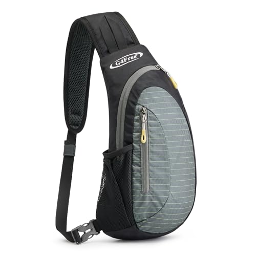 G4Free G4Free Sling Bag, Casual Cross Body Bag Outdoor Shoulder Backpack Chest Pack with One Adjustable Strap for Men Cycling Hiking(Black-Grey) - Image 1