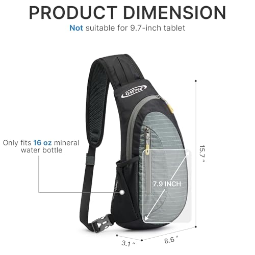 G4Free G4Free Sling Bag, Casual Cross Body Bag Outdoor Shoulder Backpack Chest Pack with One Adjustable Strap for Men Cycling Hiking(Black-Grey) - Image 4
