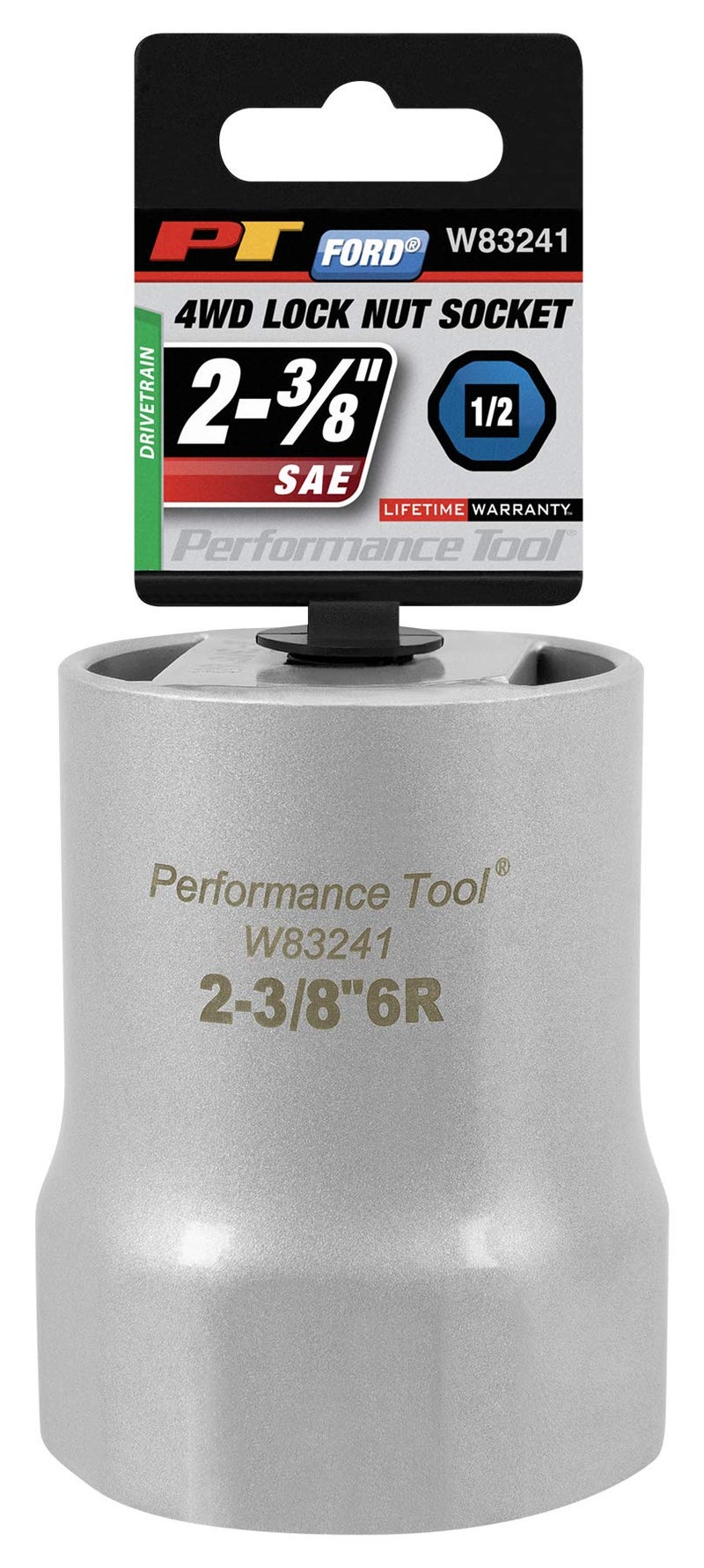Performance Tool W83241 1/2 Drive Rounded Lock Nut Socket, 2-3/8-Inch Used on Ford Explorer, Ranger and Bronco II with Automatic Hubs - Image 1