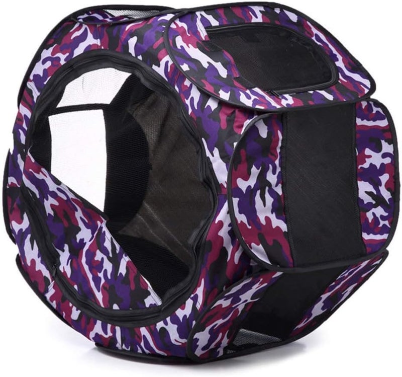 klarako Pet Tent Outdoor Dog Mesh Fence Cat Playpen Mesh Fencing Outdoor Camping Tent Enclosures & Steps Indoor Dog House Pet Supplies Mesh Dog Pen Sport Tent Purple Baby Pet Box - Image 2