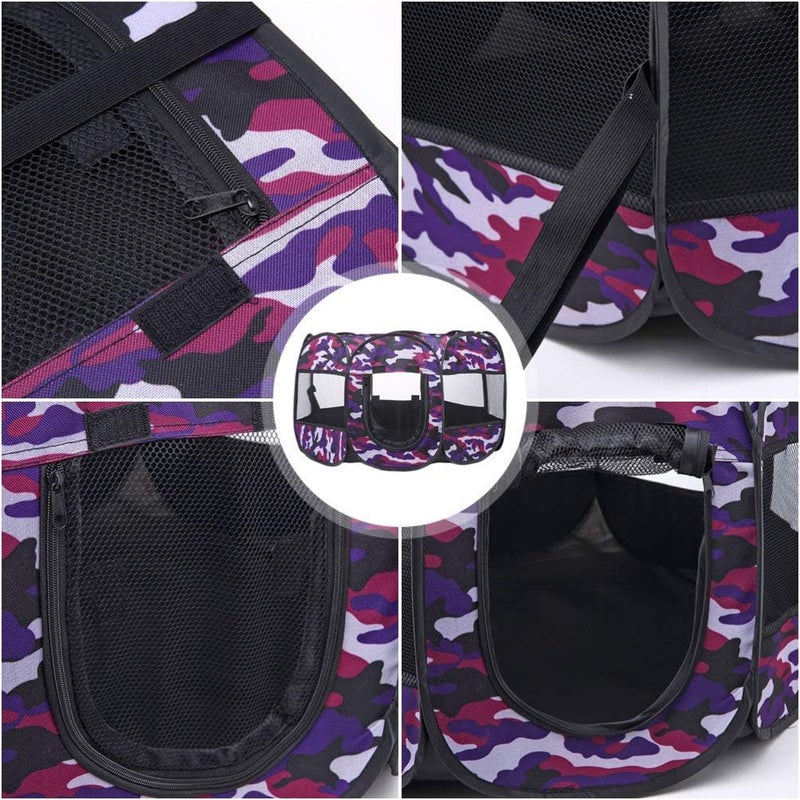 klarako Pet Tent Outdoor Dog Mesh Fence Cat Playpen Mesh Fencing Outdoor Camping Tent Enclosures & Steps Indoor Dog House Pet Supplies Mesh Dog Pen Sport Tent Purple Baby Pet Box - Image 5