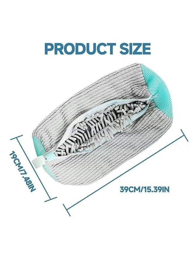 Shoe Washing Bag for Washing Machine, 2 Pack Portable Shoe Care Bag Shoe Bag Washing Machine, Deep Cleaning Shoe Bag, Reusable Shoe Washing Bag for All Shoe Types and Sizes, Grey - Image 5