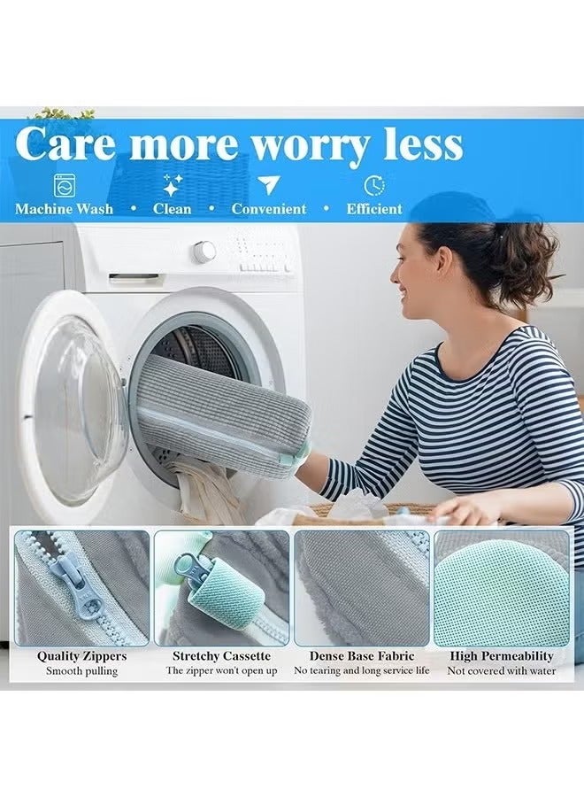 Shoe Washing Bag for Washing Machine, 2 Pack Portable Shoe Care Bag Shoe Bag Washing Machine, Deep Cleaning Shoe Bag, Reusable Shoe Washing Bag for All Shoe Types and Sizes, Grey - Image 2