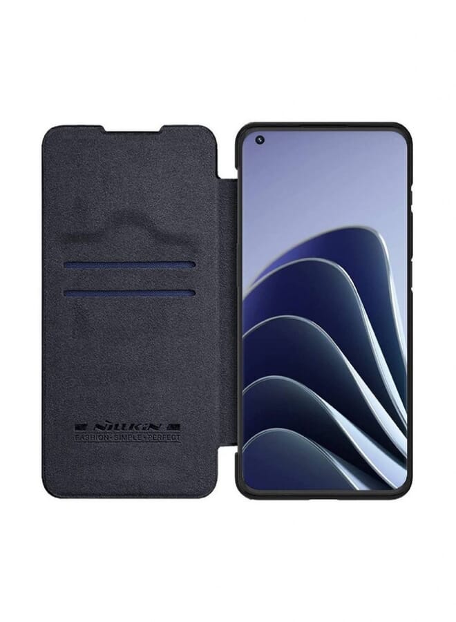 Nillkin Qin Genuine Classic Leather Flip Folio Case Cover For Oneplus 10 Pro 5G Black - Image 2