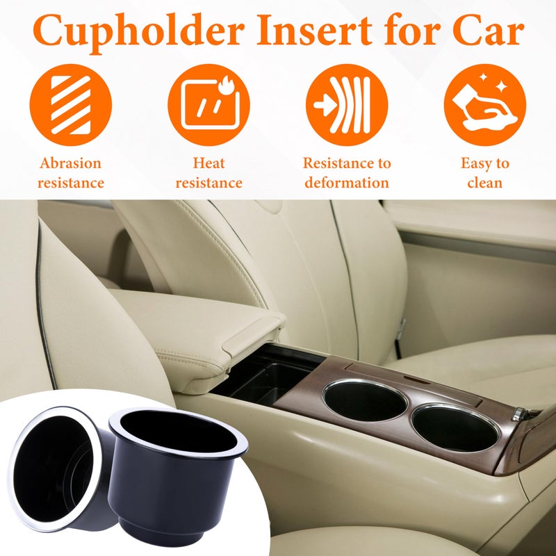 Sixzoo 2PCS Cup Holder Insert, Plastic Cupholder Insert for Car, Universal Drop In Cup Holder, Car Seat Cups Holders Replacement for Sofa Boat Rv Couch Golf Cart Truck Poker Table, for 2.8" to 3.7" Cups Base - Image 4