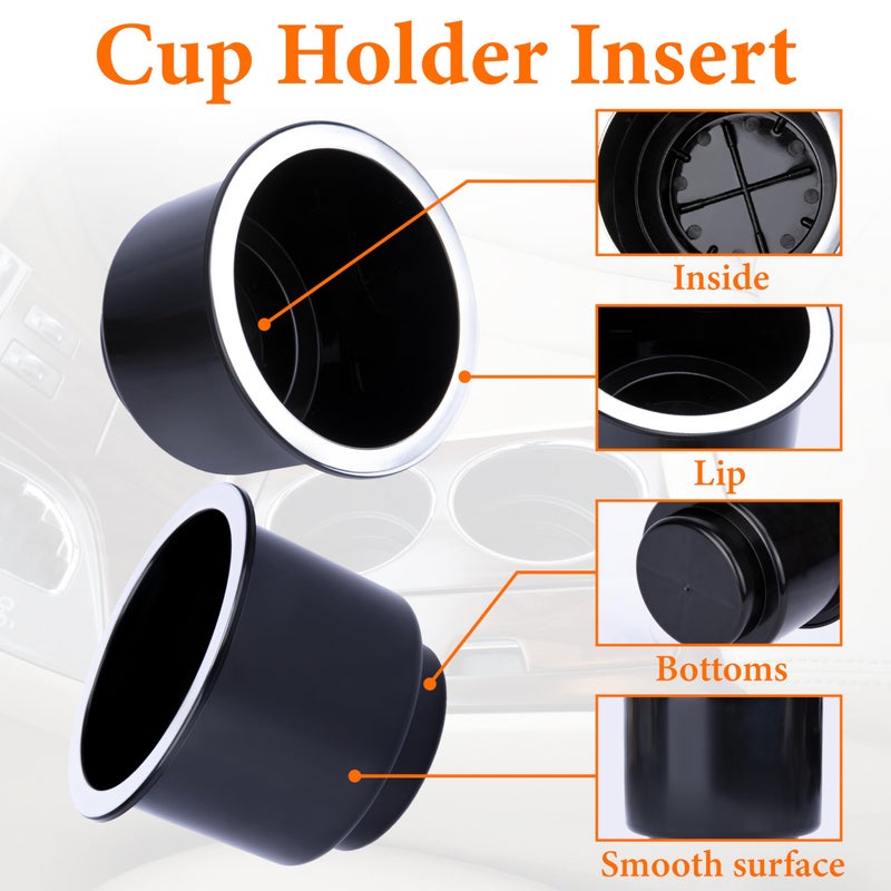Sixzoo 2PCS Cup Holder Insert, Plastic Cupholder Insert for Car, Universal Drop In Cup Holder, Car Seat Cups Holders Replacement for Sofa Boat Rv Couch Golf Cart Truck Poker Table, for 2.8" to 3.7" Cups Base - Image 3
