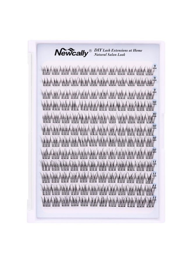 Newcally - Natural Lash Clusters DIY Eyelash Extension Wispy 144 Pcs Individual Cluster Lashes Extension at Home C Curl 9-11MM Eyelash Cluster Faux Mink False Lashes by Newcally - Image 1