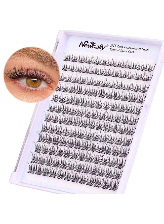 Newcally - Natural Lash Clusters DIY Eyelash Extension Wispy 144 Pcs Individual Cluster Lashes Extension at Home C Curl 9-11MM Eyelash Cluster Faux Mink False Lashes by Newcally - Image 1