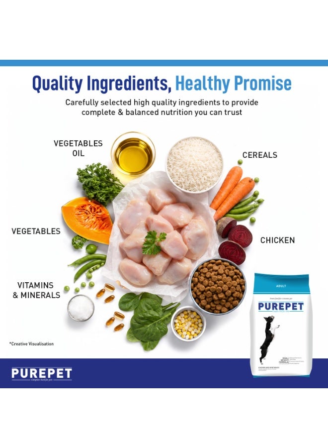 Purepet Adult Dry Dog Food 1kg | Chicken & Vegetable Flavour | Promotes Health & Vitality | Immune Support | Healthy Digestion | Nutrient Rich - Image 4