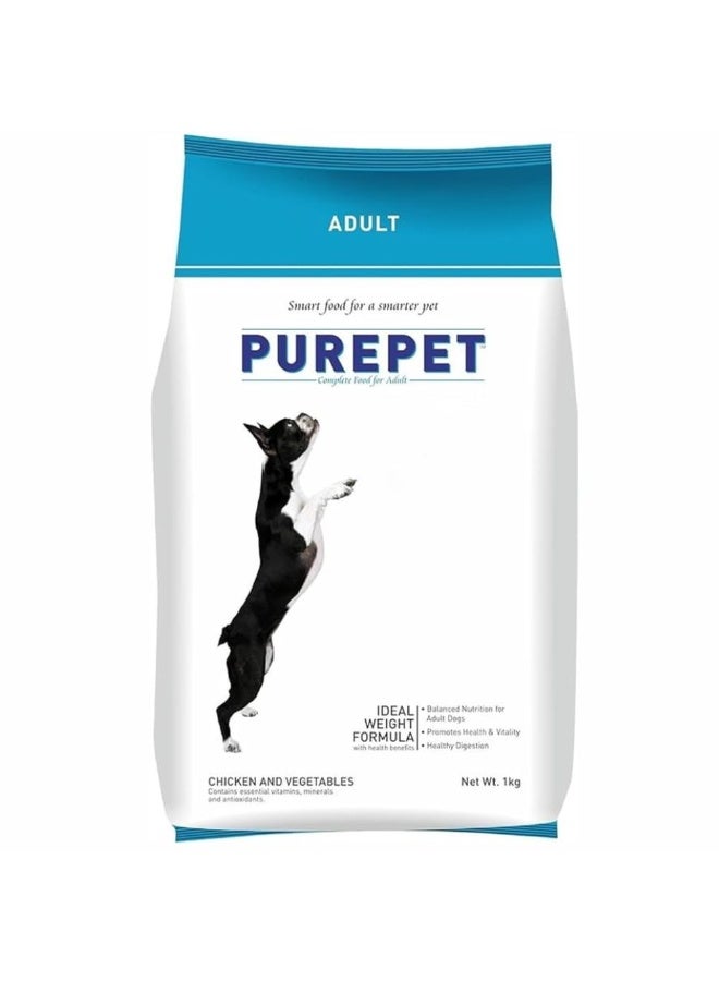 Purepet Adult Dry Dog Food 1kg | Chicken & Vegetable Flavour | Promotes Health & Vitality | Immune Support | Healthy Digestion | Nutrient Rich - Image 1