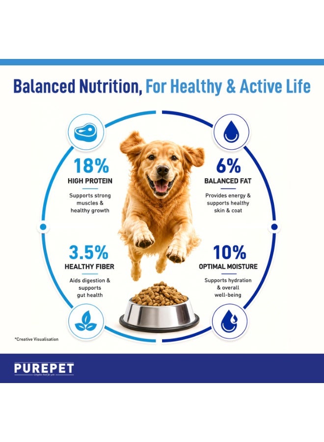 Purepet Adult Dry Dog Food 1kg | Chicken & Vegetable Flavour | Promotes Health & Vitality | Immune Support | Healthy Digestion | Nutrient Rich - Image 2