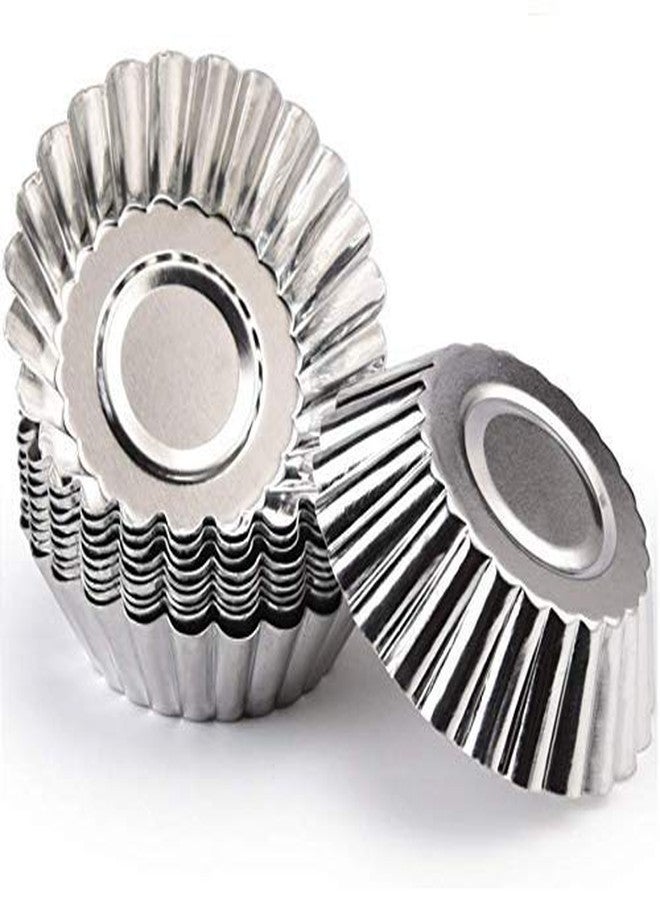 لاسوم مجموعة لاسوم من 10 قطع من قوالب تارت البيض المصنوعة من الألومنيوم، أكواب خبز، قوالب مبطنة للكب كيك والكيك والبسكويت والبودينغ، أدوات خبز - Image 1