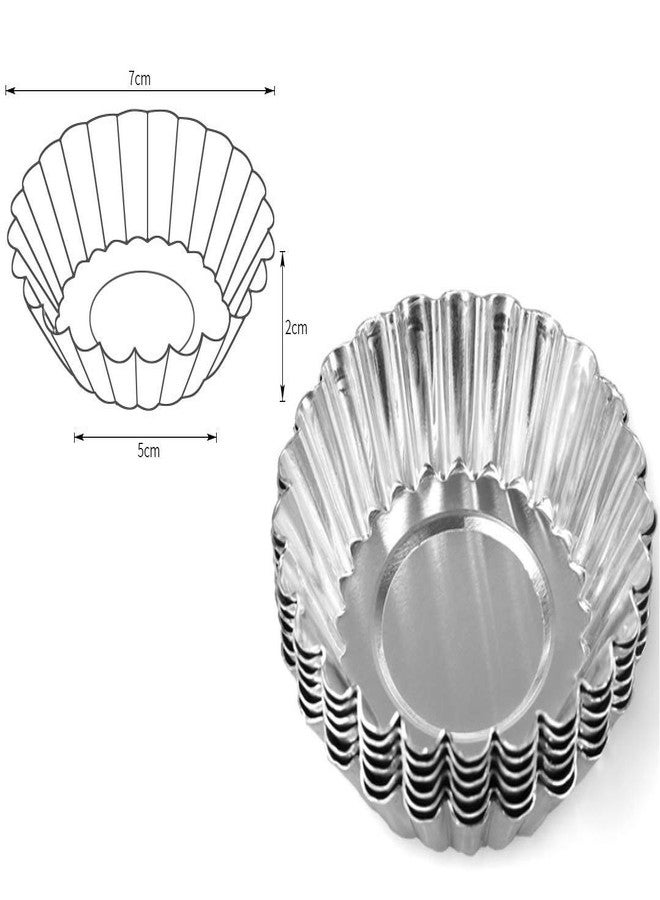 لاسوم مجموعة لاسوم من 10 قطع من قوالب تارت البيض المصنوعة من الألومنيوم، أكواب خبز، قوالب مبطنة للكب كيك والكيك والبسكويت والبودينغ، أدوات خبز - Image 3