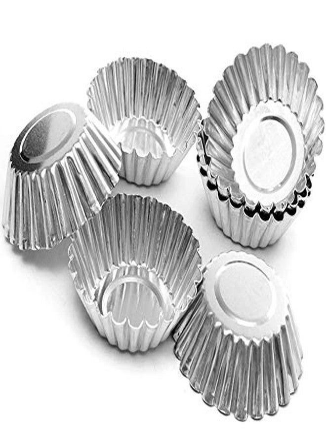 لاسوم مجموعة لاسوم من 10 قطع من قوالب تارت البيض المصنوعة من الألومنيوم، أكواب خبز، قوالب مبطنة للكب كيك والكيك والبسكويت والبودينغ، أدوات خبز - Image 2